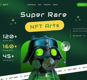 NFT Art Website Design Interface Showcase