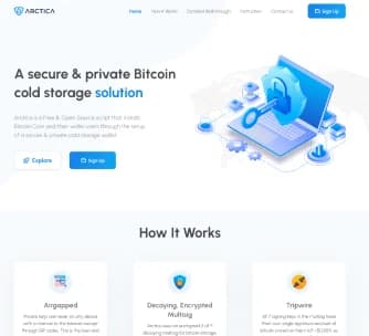 Arctica Bitcoin Website Design Interface Showcase